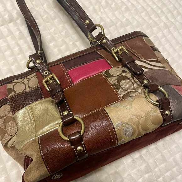 Vintage Coach Signature Patchwork Tote Bag - 10437 - Picture 4 of 11